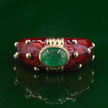 Hidalgo Emerald & Guilloché Enamel Bombé Band