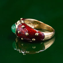 Hidalgo Emerald & Guilloché Enamel Bombé Band