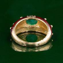 Hidalgo Emerald & Guilloché Enamel Bombé Band