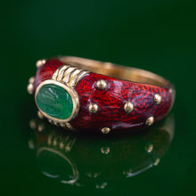Hidalgo Emerald & Guilloché Enamel Bombé Band