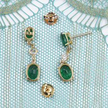 Emerald & Diamond Drop Earrings