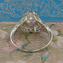 Antique Diamond Gold Filigree Solitaire c1930