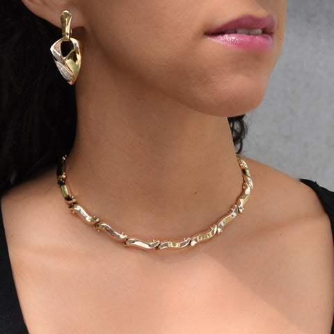 Gold Tilde Collar Necklace c1960