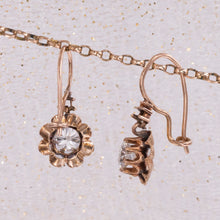 Antique Diamond Buttercup Drop Earrings c1900