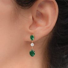 Emerald & Diamond Drop Earrings