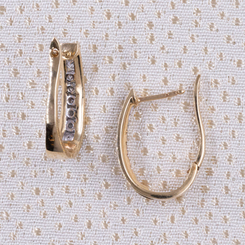 Diamond Half-Hoop Earrings
