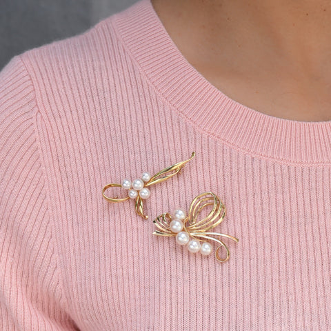 Mid-Century Mikimoto Pearl Pin