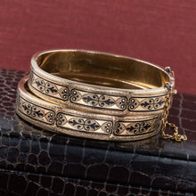 Pair of Victorian Taille d'Epargné Wedding Bracelets