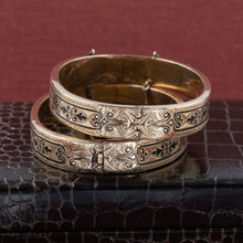Pair of Victorian Taille d'Epargné Wedding Bracelets
