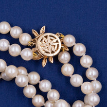 Double-Strand Pearl Bracelet with Gold Bouquet Clasp c1980