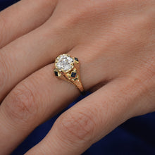 Art Deco 1.10 Carat Diamonds Solitaire with Sapphire Accents c1930