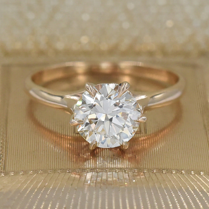 Handmade 1.72 Carat Diamond Solitaire c1960