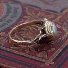 Georgian Natural Pearl & Garnet Ring