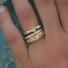 Antique Triple Diamond Gold Band c1900