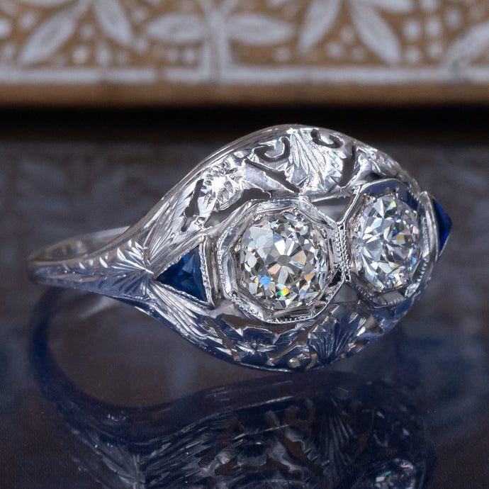 Art Deco Antique Diamond Duet Ring