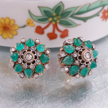 Thai Princess Emerald & Diamond Earrings c1960
