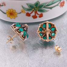 Thai Princess Emerald & Diamond Earrings c1960