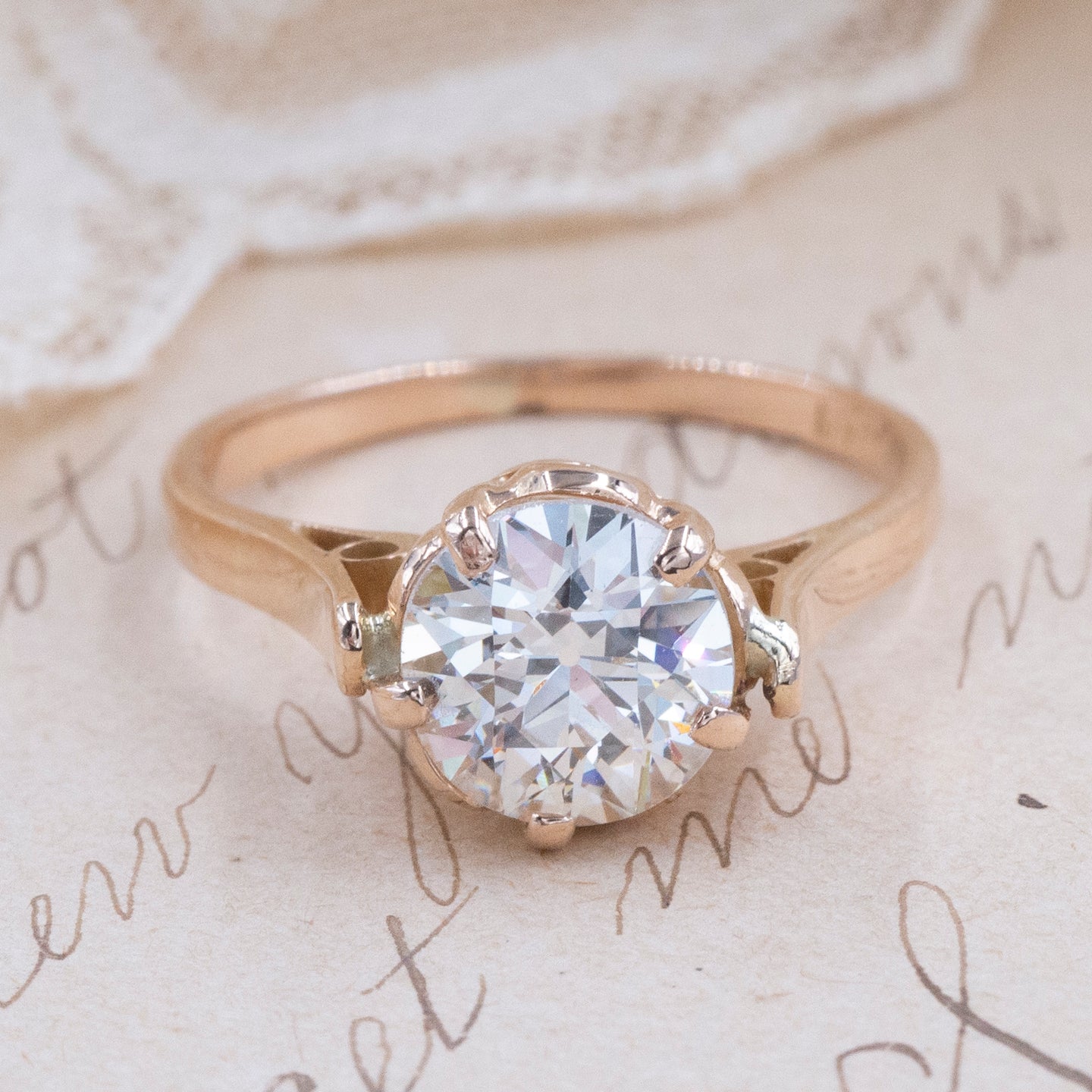 Old European 1.50 Carat Diamond Solitaire Ring c1900