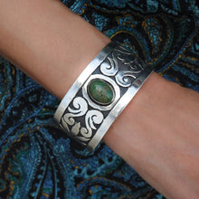 Los Ballesteros Taxco Sterling & Turquoise Cuff c1950