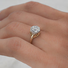 Old European Diamond Two-Tone Solitaire c1930