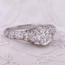 Art Deco One Carat Diamond Filigree Ring c1930