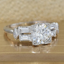 Art Deco 1.57ct Diamond Ring with Baguette & Marquise Cut Sides