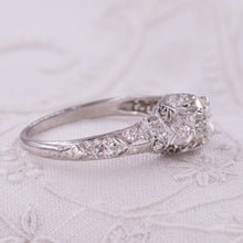 Art Deco One Carat Diamond Filigree Ring c1930