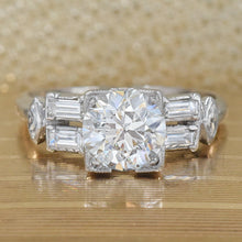 Art Deco 1.57ct Diamond Ring with Baguette & Marquise Cut Sides