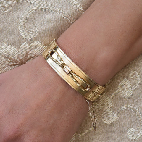 Antique Infinity Rope Bangle c1890