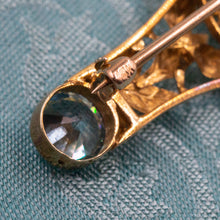 Antique Natural Blue Topaz Bar Pin c1917