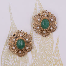 Jade & Pearl Earrings c1940