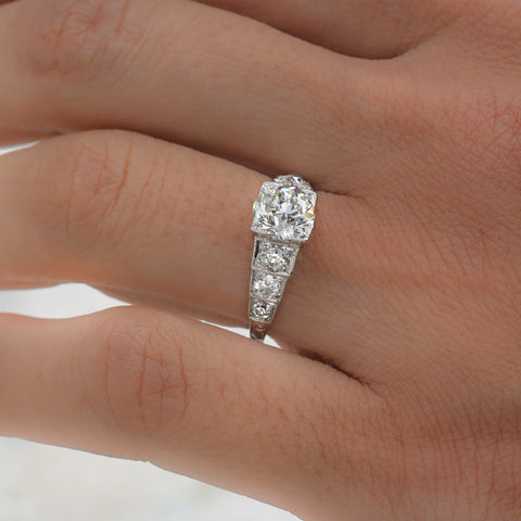 Art Deco Diamond Steps Ring c1920
