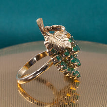 Emerald Grape Cluster Cocktail Ring c1960