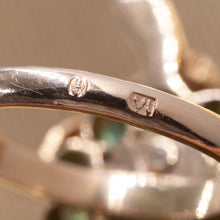 Emerald Grape Cluster Cocktail Ring c1960