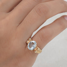 Aquamarine Retro Bow Ring c1940