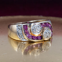 Vintage Ruby and Diamond Band