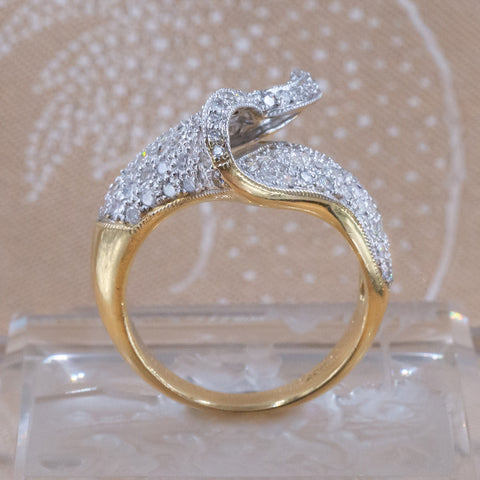 Pavé Diamond Wave Ring c1980