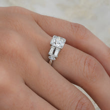 Art Deco 1.57ct Diamond Ring with Baguette & Marquise Cut Sides