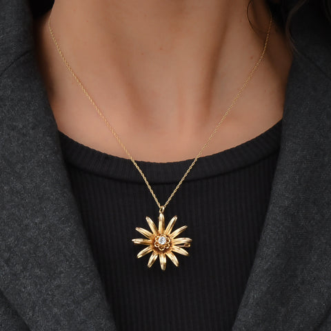 Antique Daisy Pin Pendant c1910