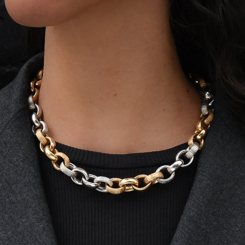 Chunky Two-Tone Cable Chain Necklace