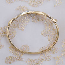 Curved Chevron Diamond Pavé Gold Bangle c1970