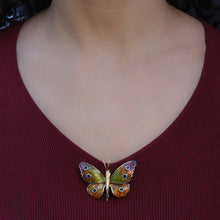 Guilloché Enamel Butterfly Brooch