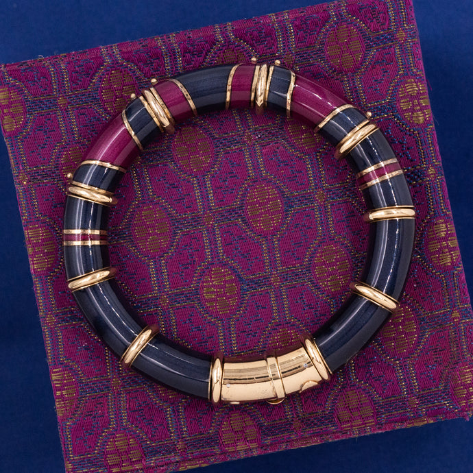 La Nouvelle Bague Flex Enamel Bangle c1980