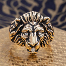 14 Karat Lion Ring with Diamonds