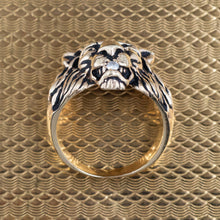 14 Karat Lion Ring with Diamonds