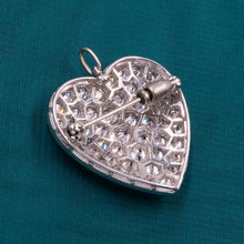 Pavé Diamond Heart Pin/Pendant c1950