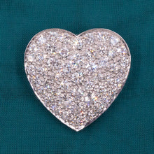 Pavé Diamond Heart Pin/Pendant c1950