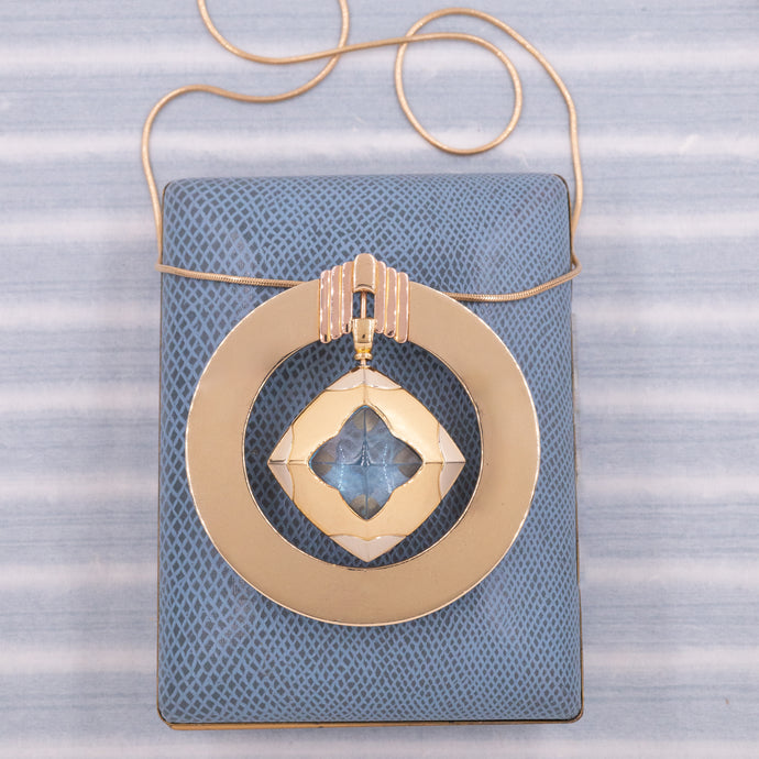 Custom BVLGARI 'Pyramid' Pendant with Blue Topaz
