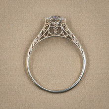 Colorless Antique Diamond Filigree Ring c1930