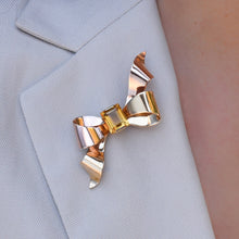 Retro Citrine Bow Pin c1940